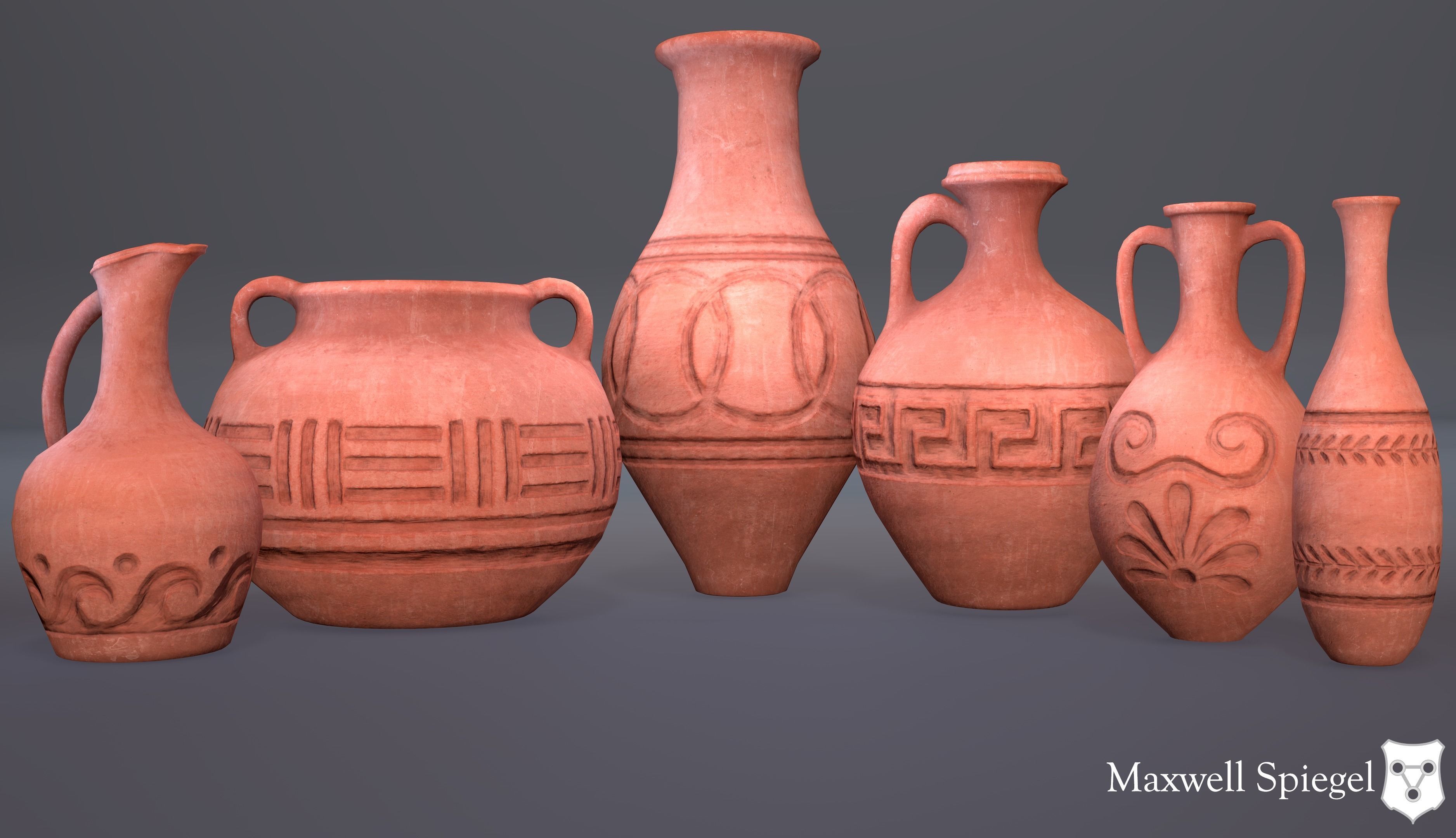 Pottery A Bundle Low-poly 3D model_3