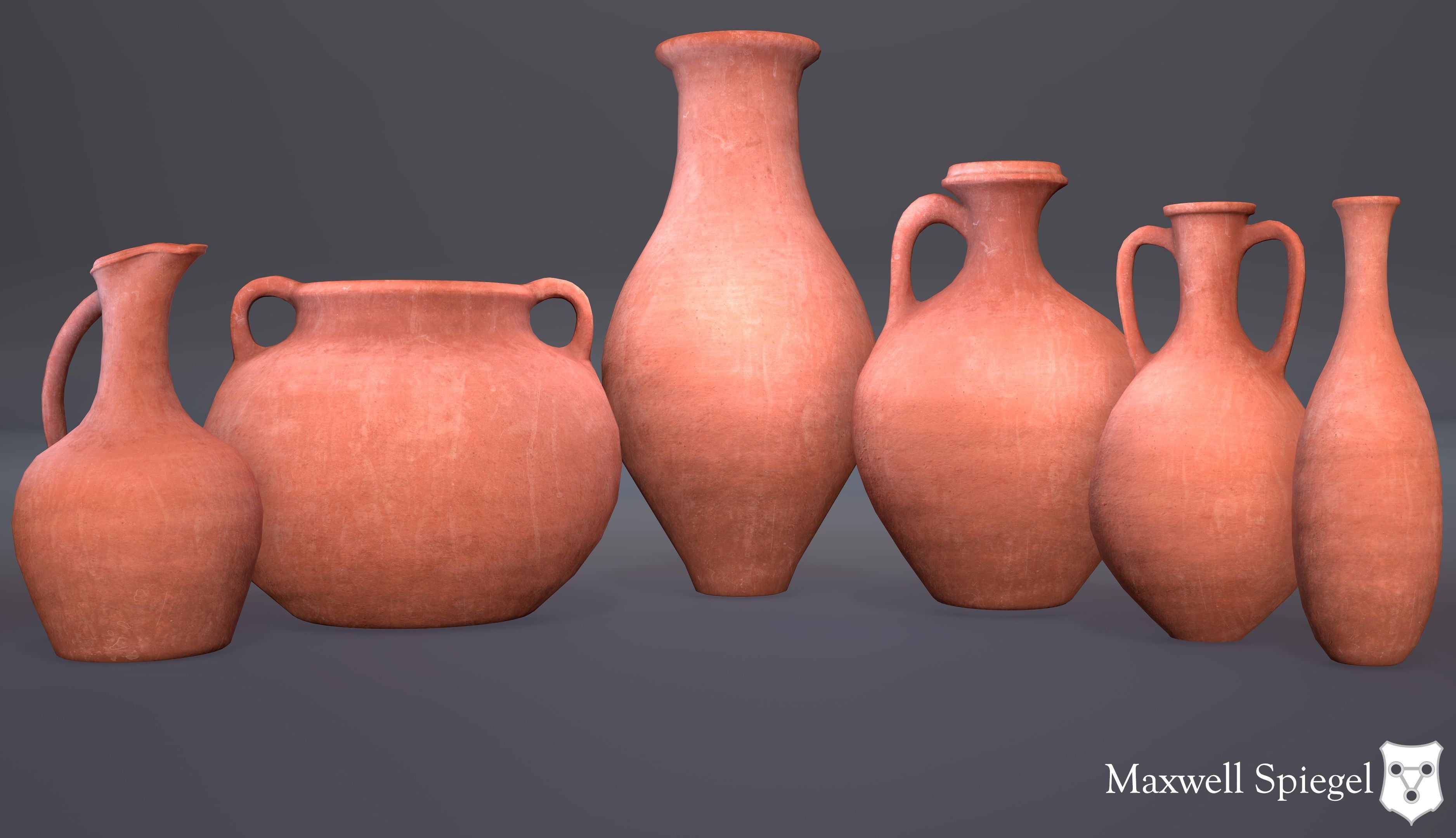 Pottery A Bundle Low-poly 3D model_2