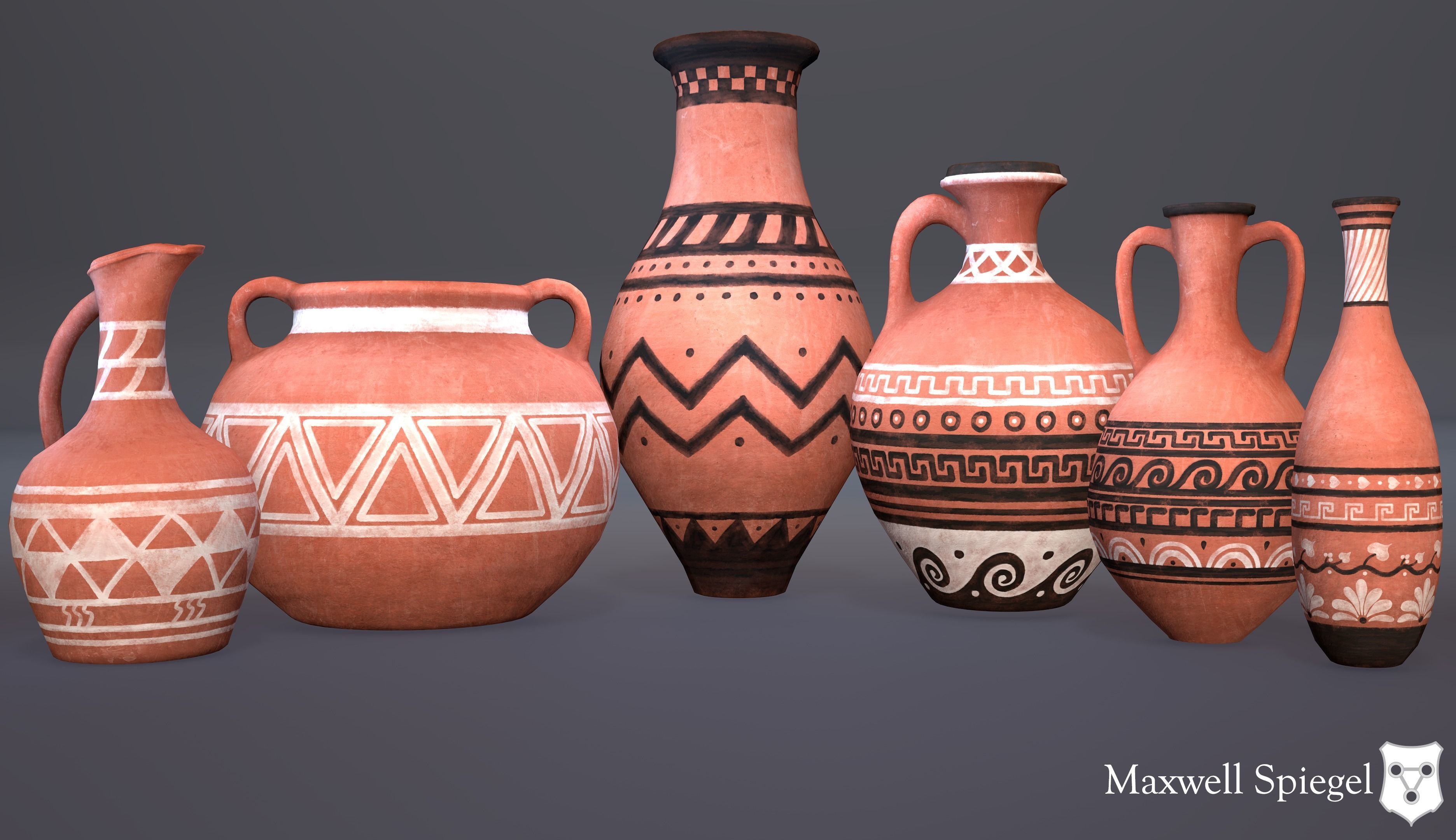 Pottery A Bundle Low-poly 3D model_4
