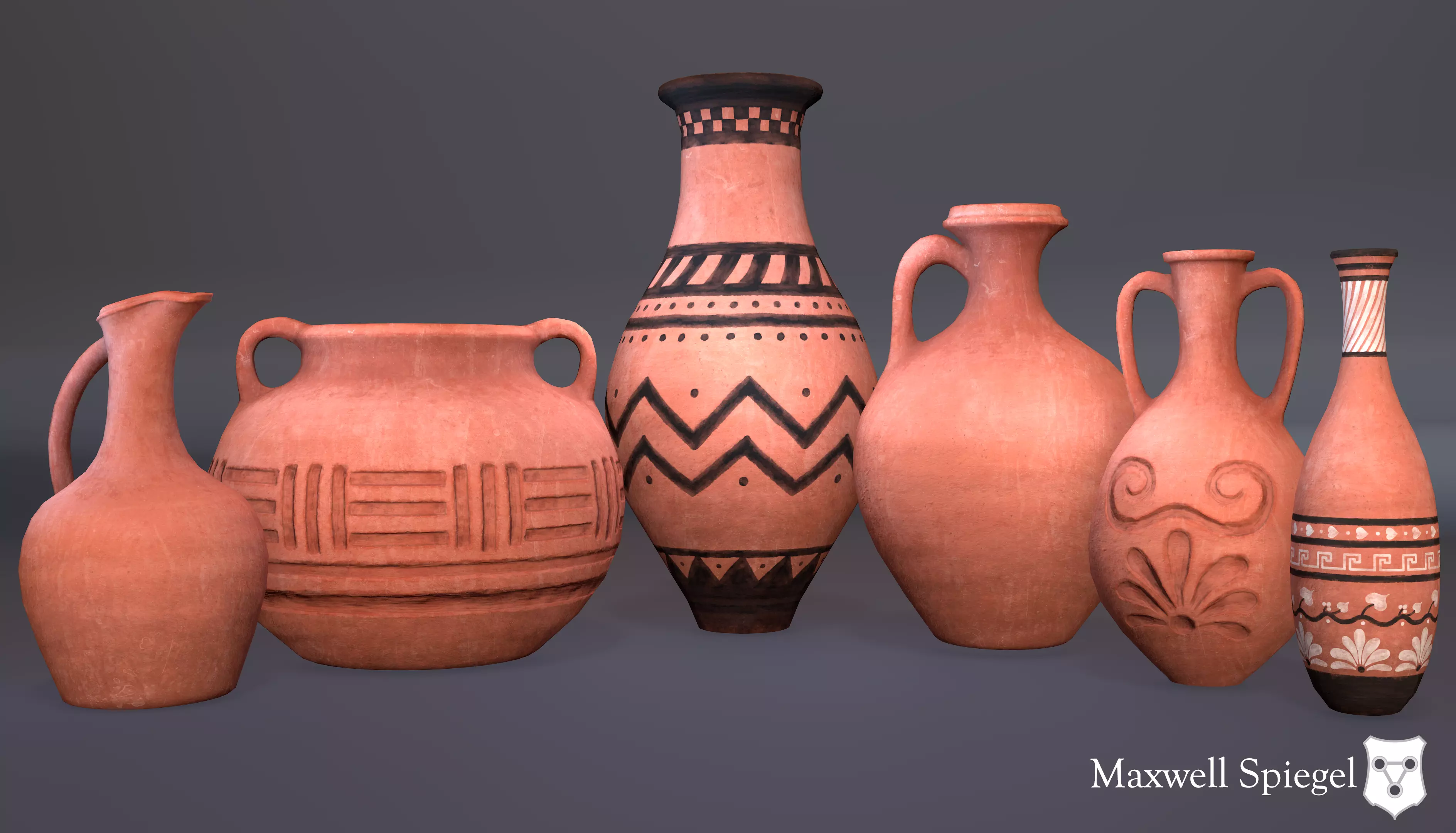 Pottery A Bundle Low-poly 3D model_0