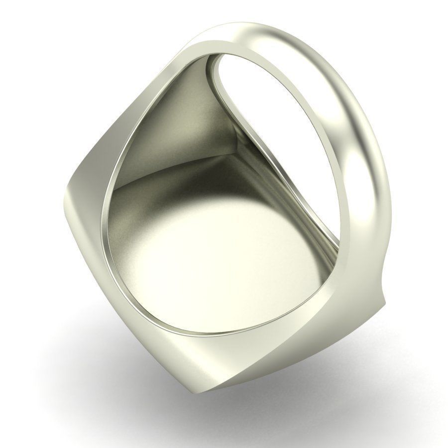 Signet rings set CUSHION top  3D print model_13