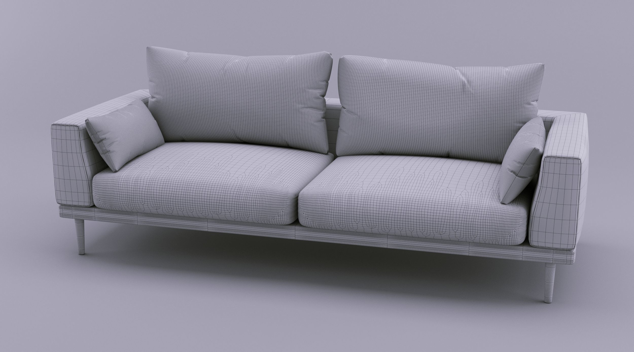 Black Leather Sofa 3D model_6