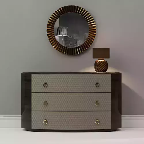 Dresser with mirror and lamp Set