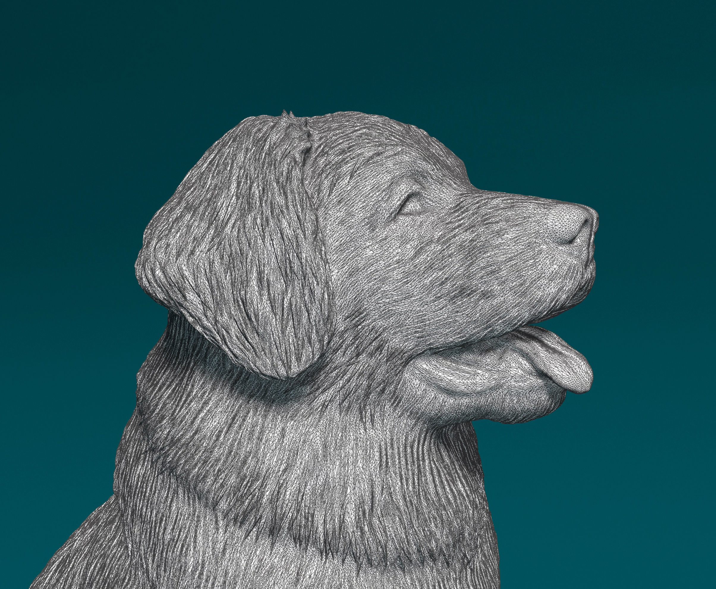 Leonberger dog figurine 3D print model_7