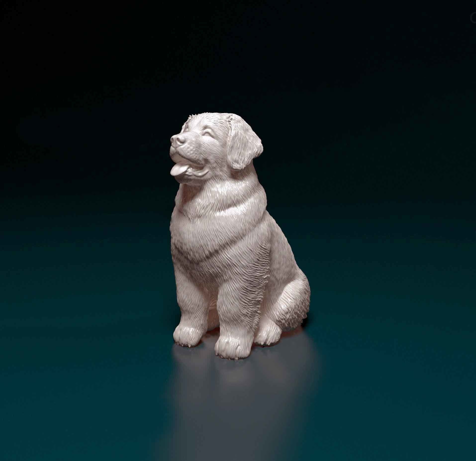 Leonberger dog figurine 3D print model_5