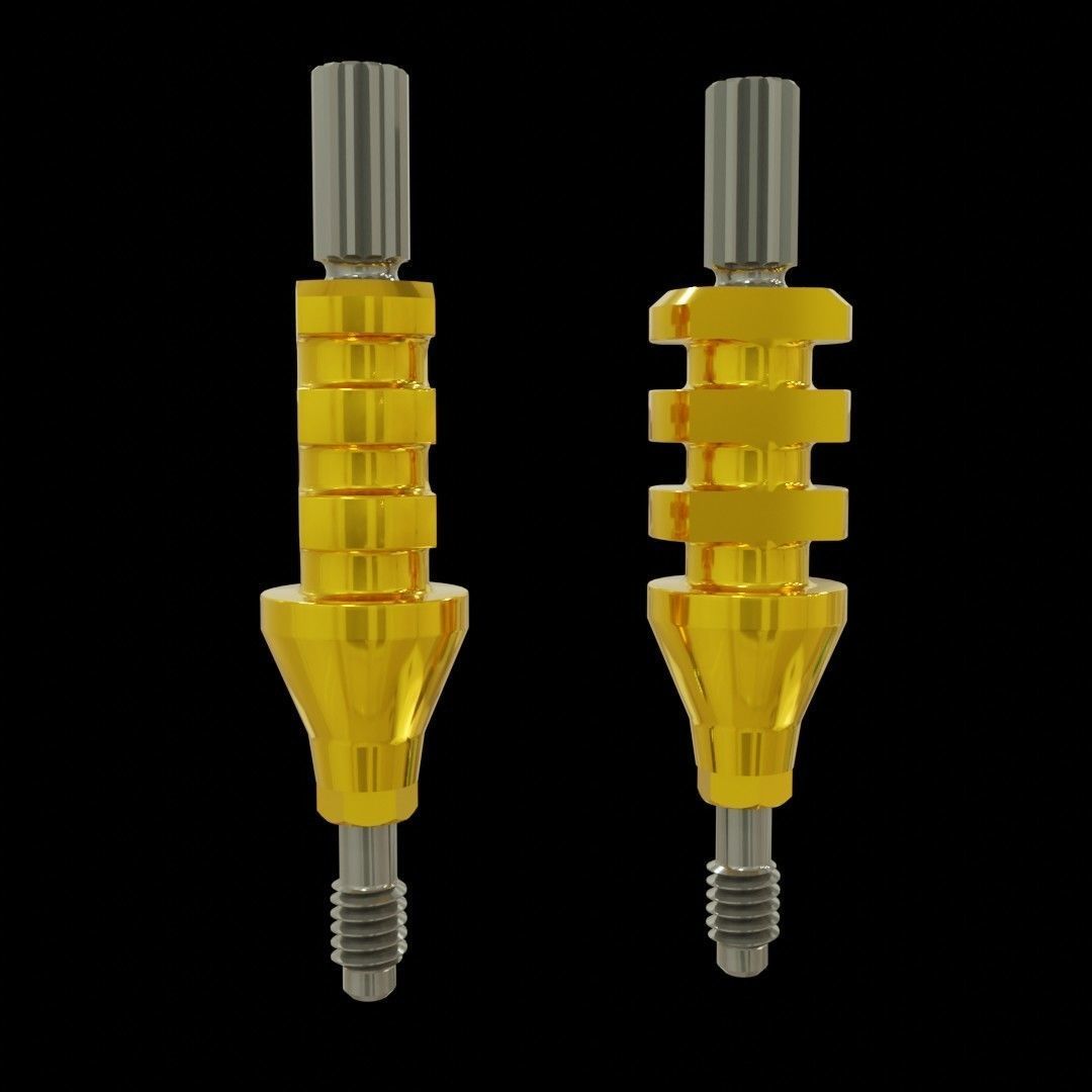 Dental Prosthetic component Impression Coping 3D model_3