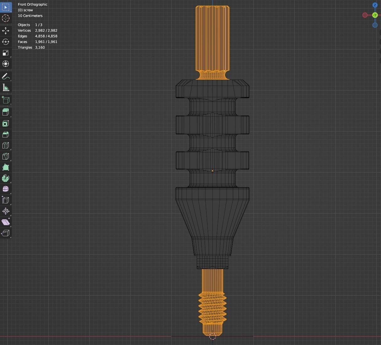 Dental Prosthetic component Impression Coping 3D model_5