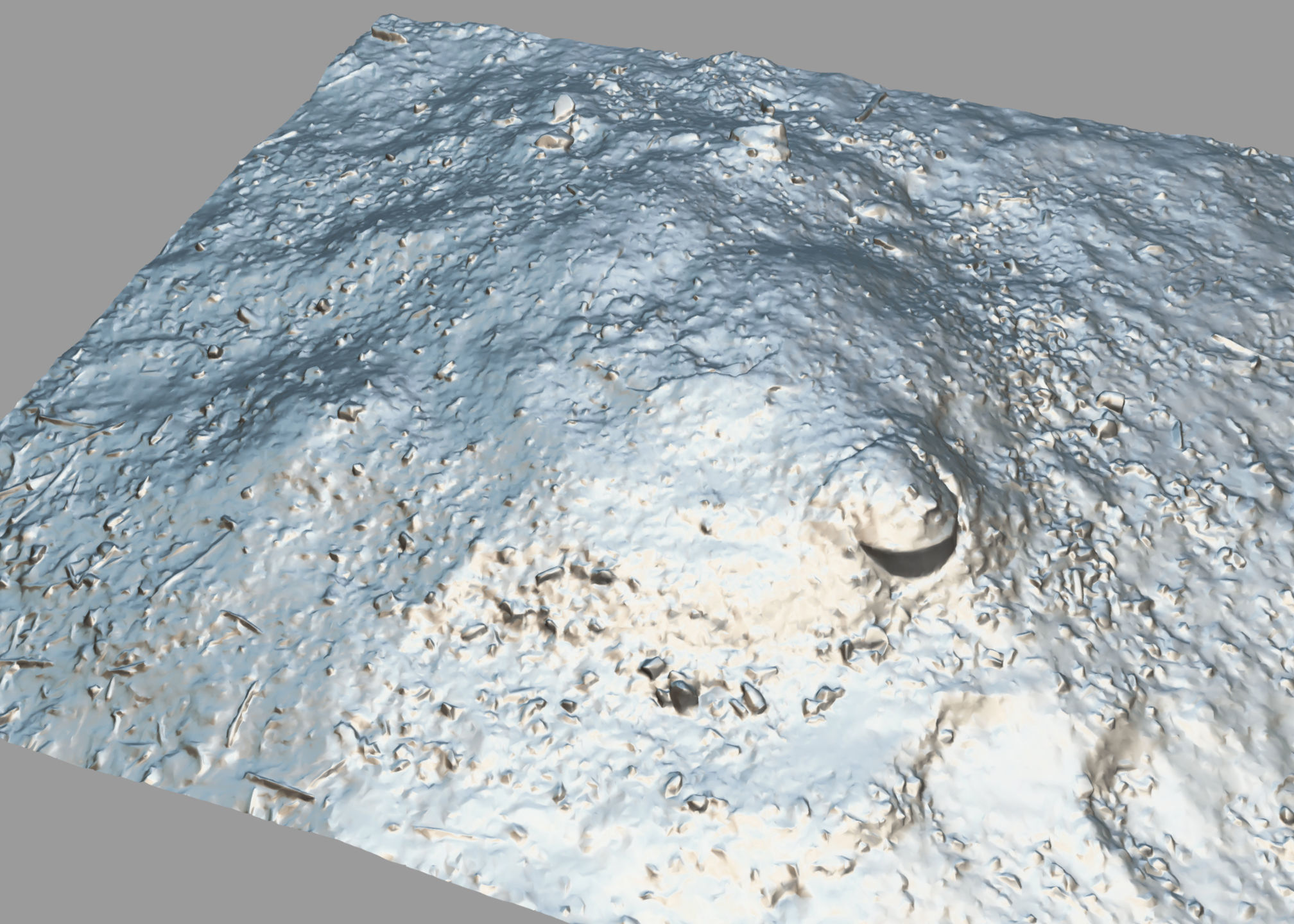 Ash pile burnt tree ground 3D model_6