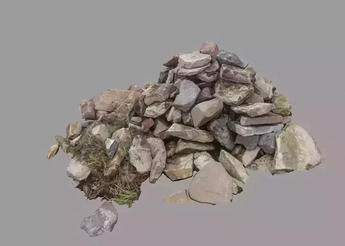 Constructuion stone pile heap 3D model