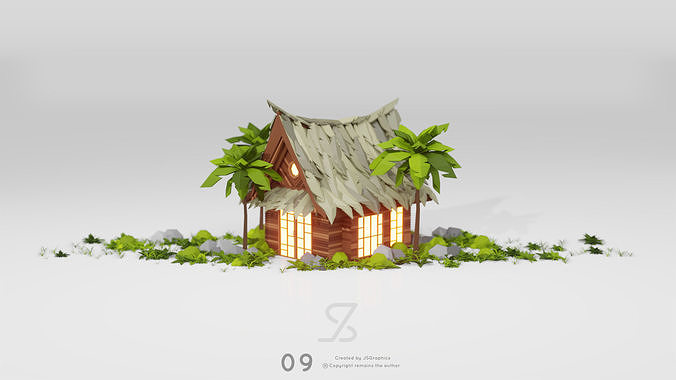 Beach House Free low-poly 3D model