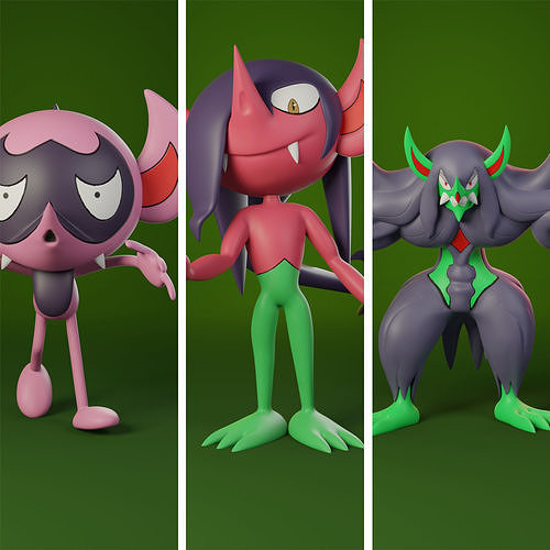 pokemon impidimp evolution pack 3D print model
