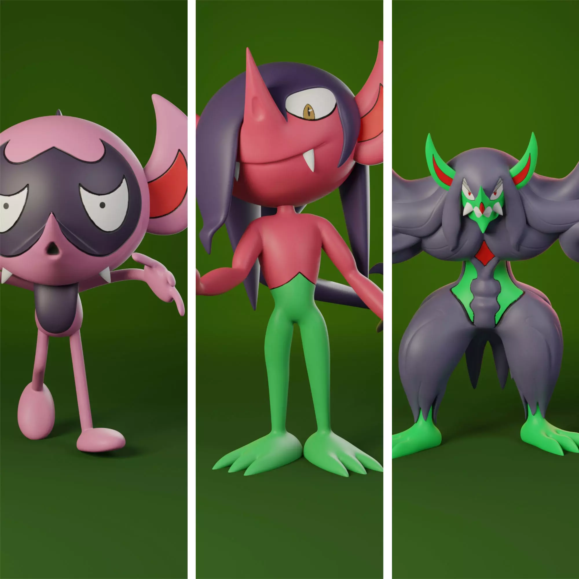pokemon impidimp evolution pack 3D print model_0