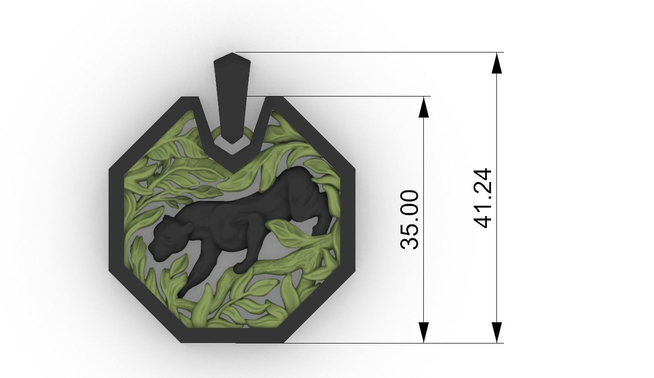 Panther Pendant 3D print model_3