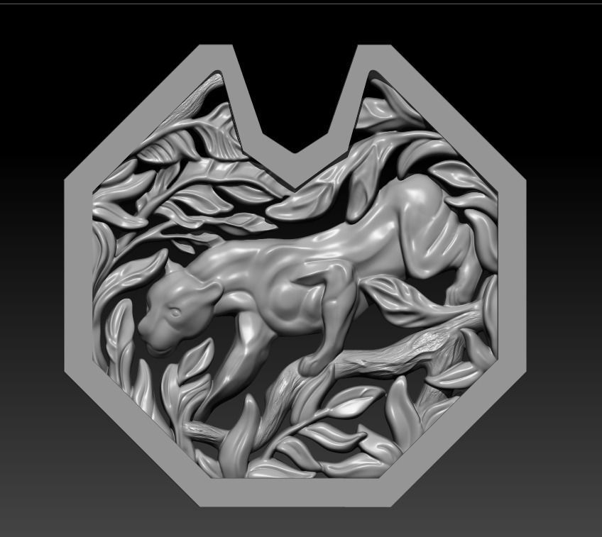Panther Pendant 3D print model_9