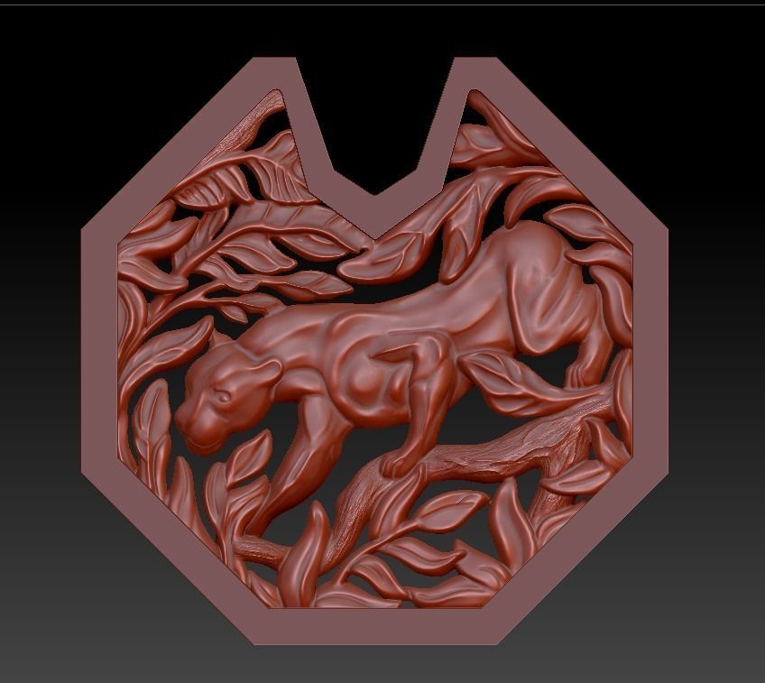 Panther Pendant 3D print model_10