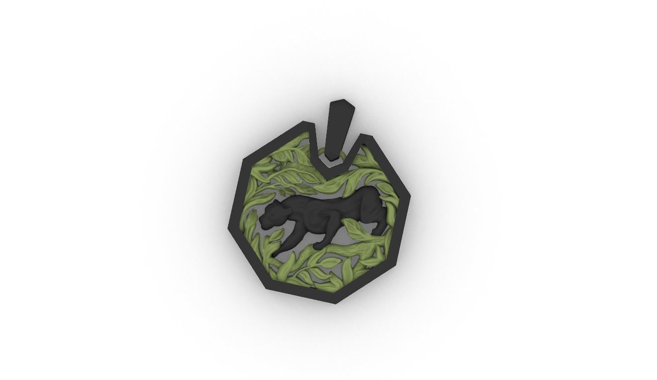 Panther Pendant 3D print model_1