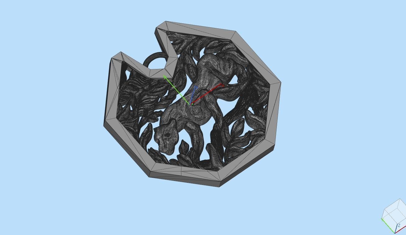 Panther Pendant 3D print model_4