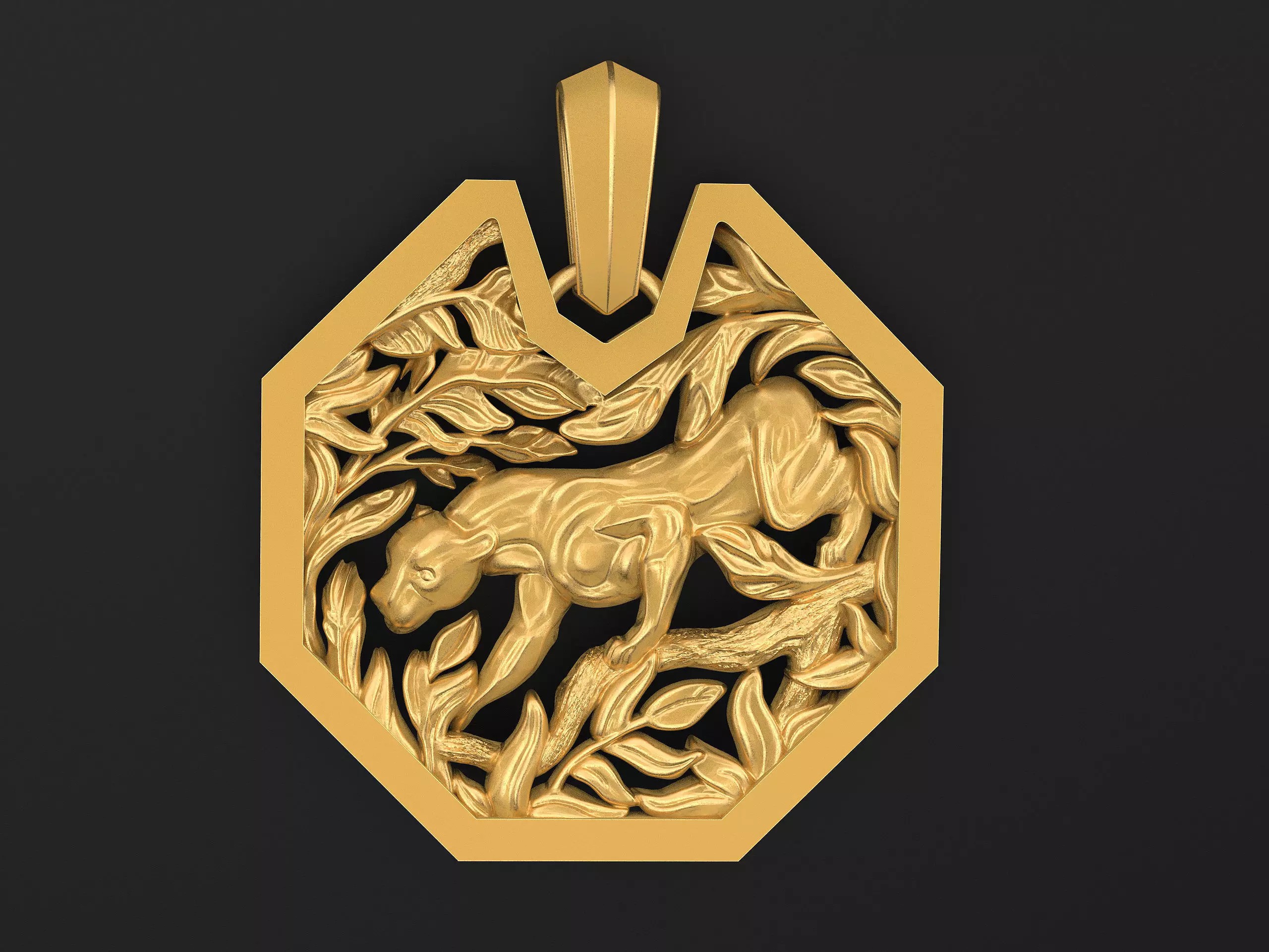 Panther Pendant 3D print model_0
