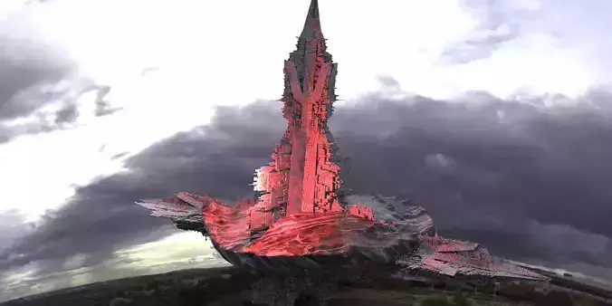 Dark Alice Themed Mushroom City Top 3D model