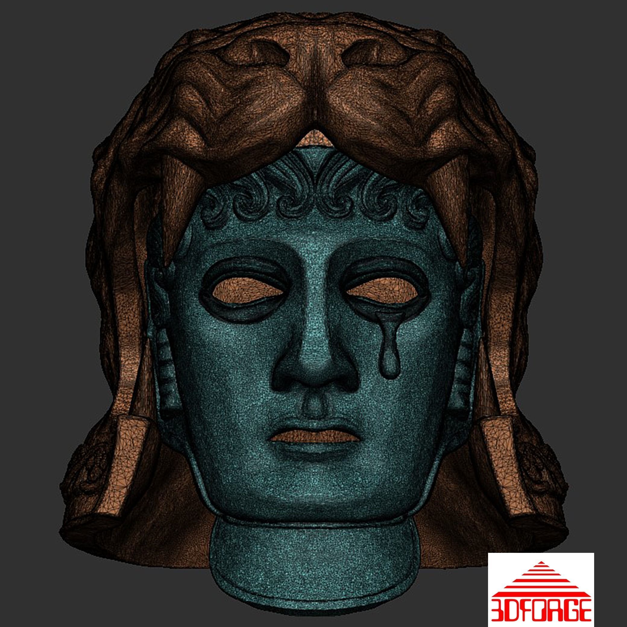 Tigris of Gaul Helmet with movable mask 3D print model_18