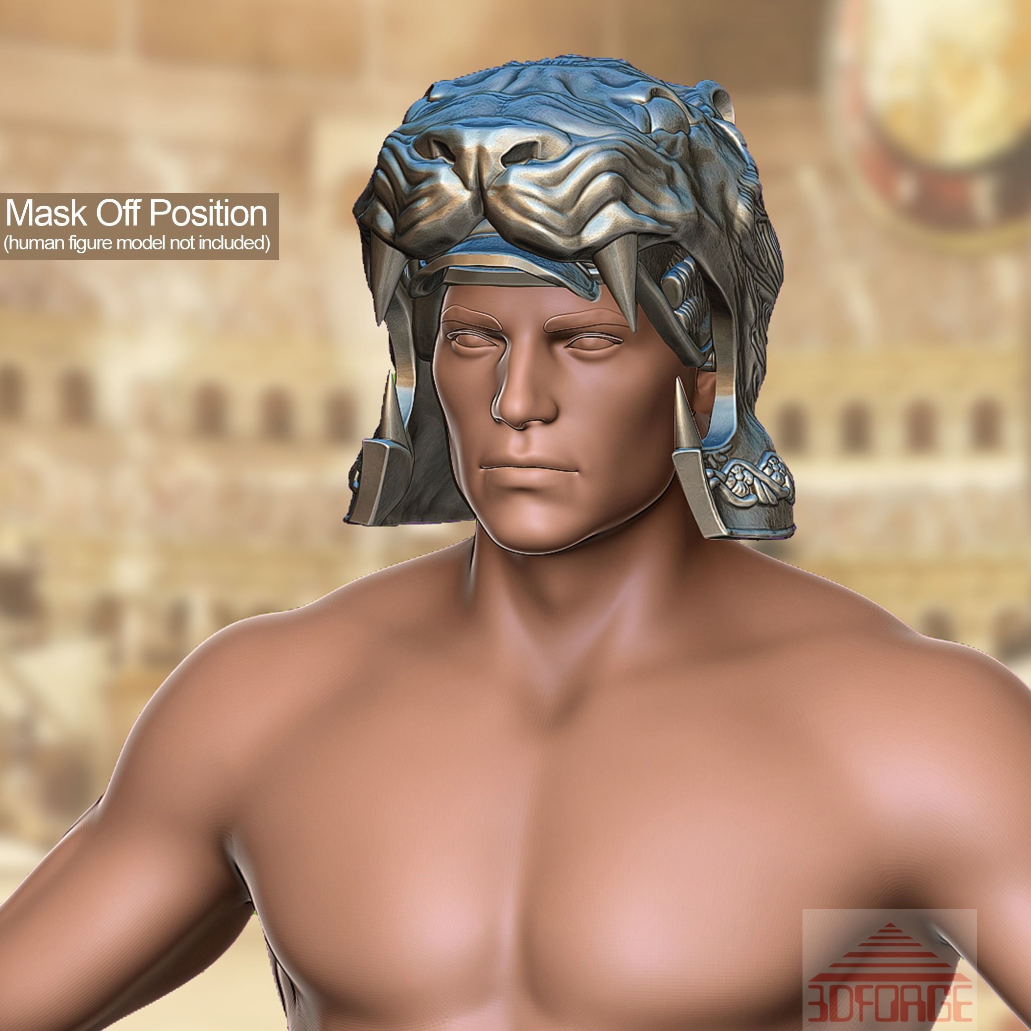 Tigris of Gaul Helmet with movable mask 3D print model_9
