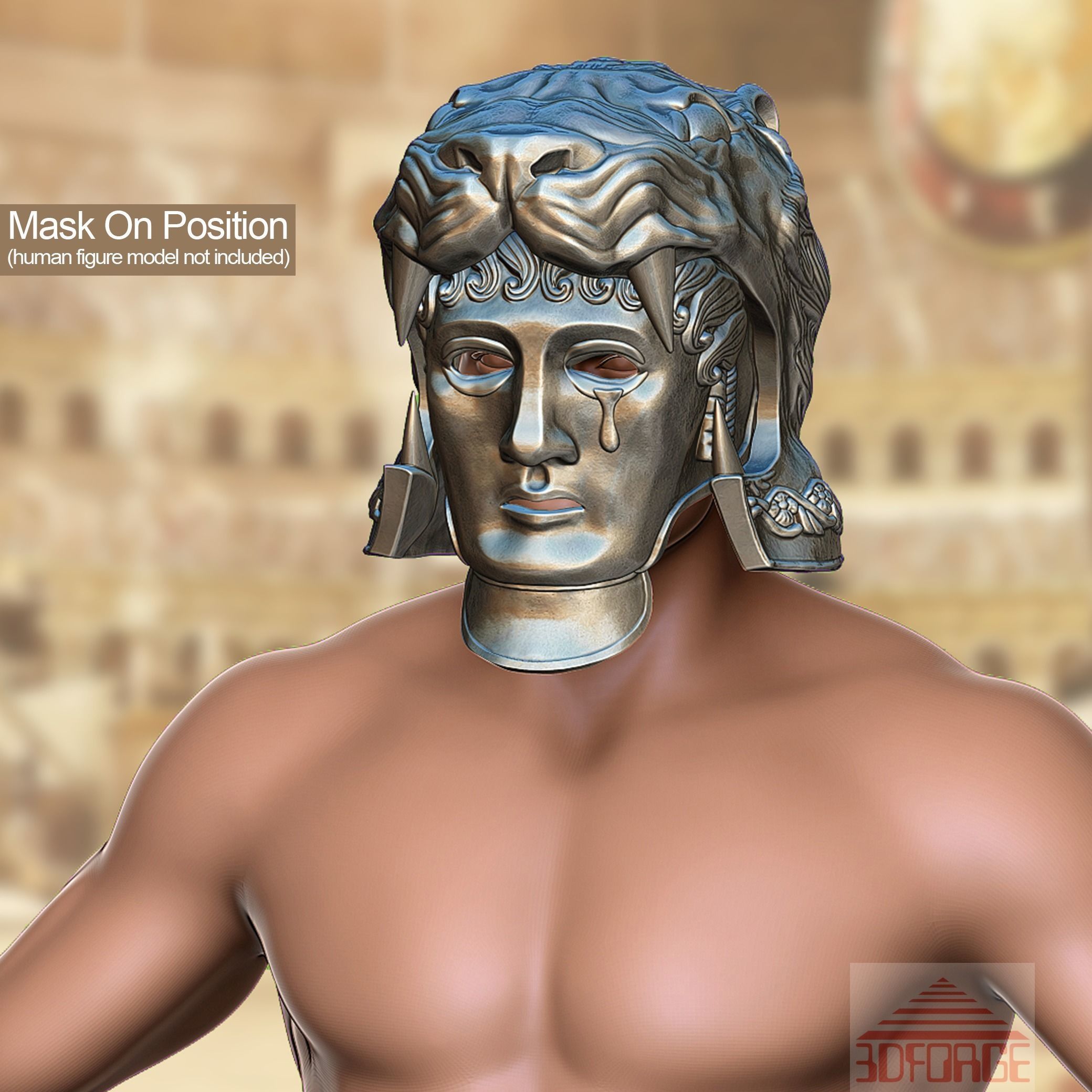 Tigris of Gaul Helmet with movable mask 3D print model_8