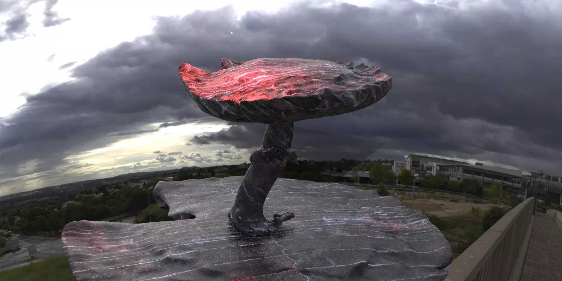 Dark Alice Themed Mushroom Base 1 3D model_0