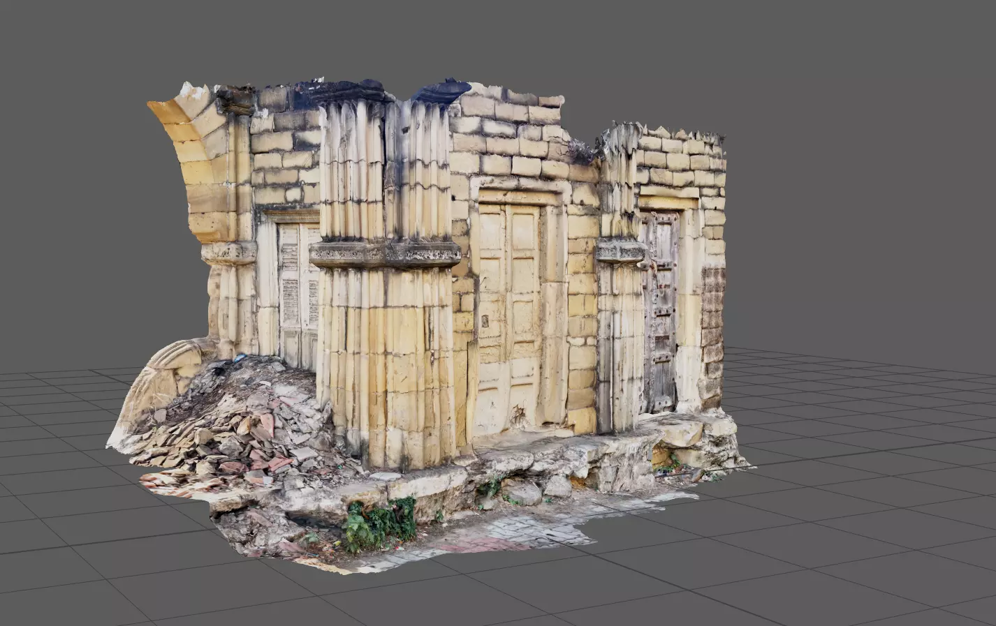 Old Fort Ruin Doors 3D model_0