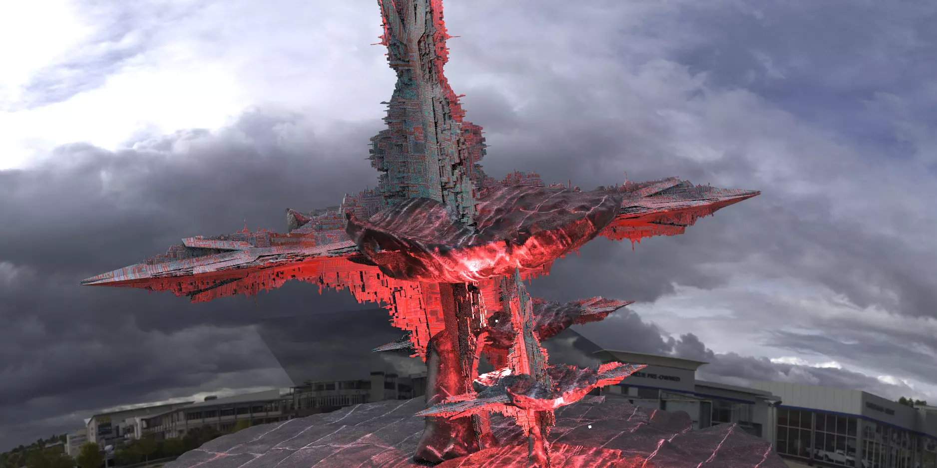 Sci-Fi Dark Alice Themed Mushroom City Towers collection 3D model_0