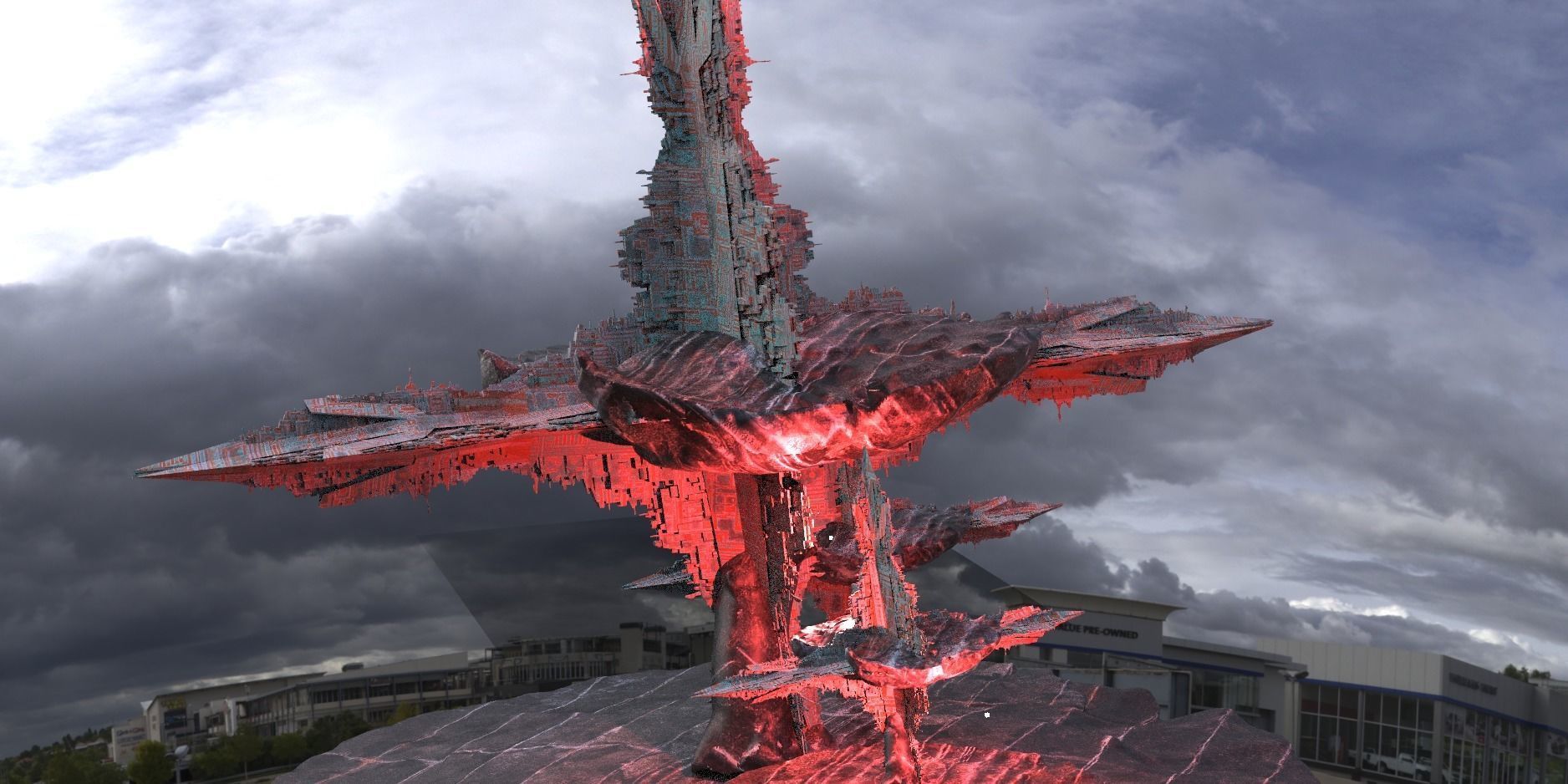 Sci-Fi Dark Alice Themed Mushroom City Towers collection 3D model_1
