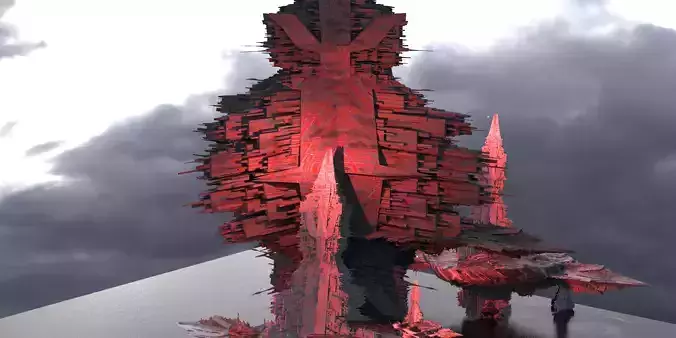 Sci-Fi Dark Alice Themed Mushroom City Structures  3D model