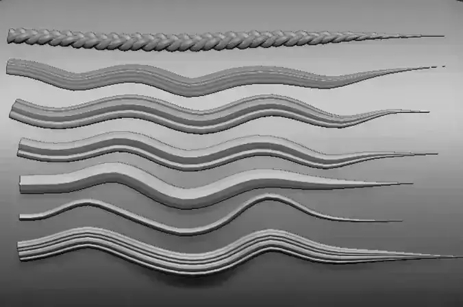 Hair brush for ZBrush Free low-poly 3D model