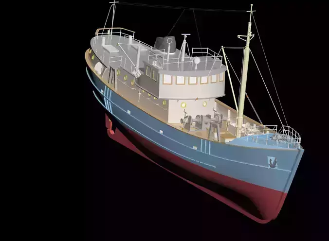 MODEL TRAWLER 3d model AND LASER CUT 3D model