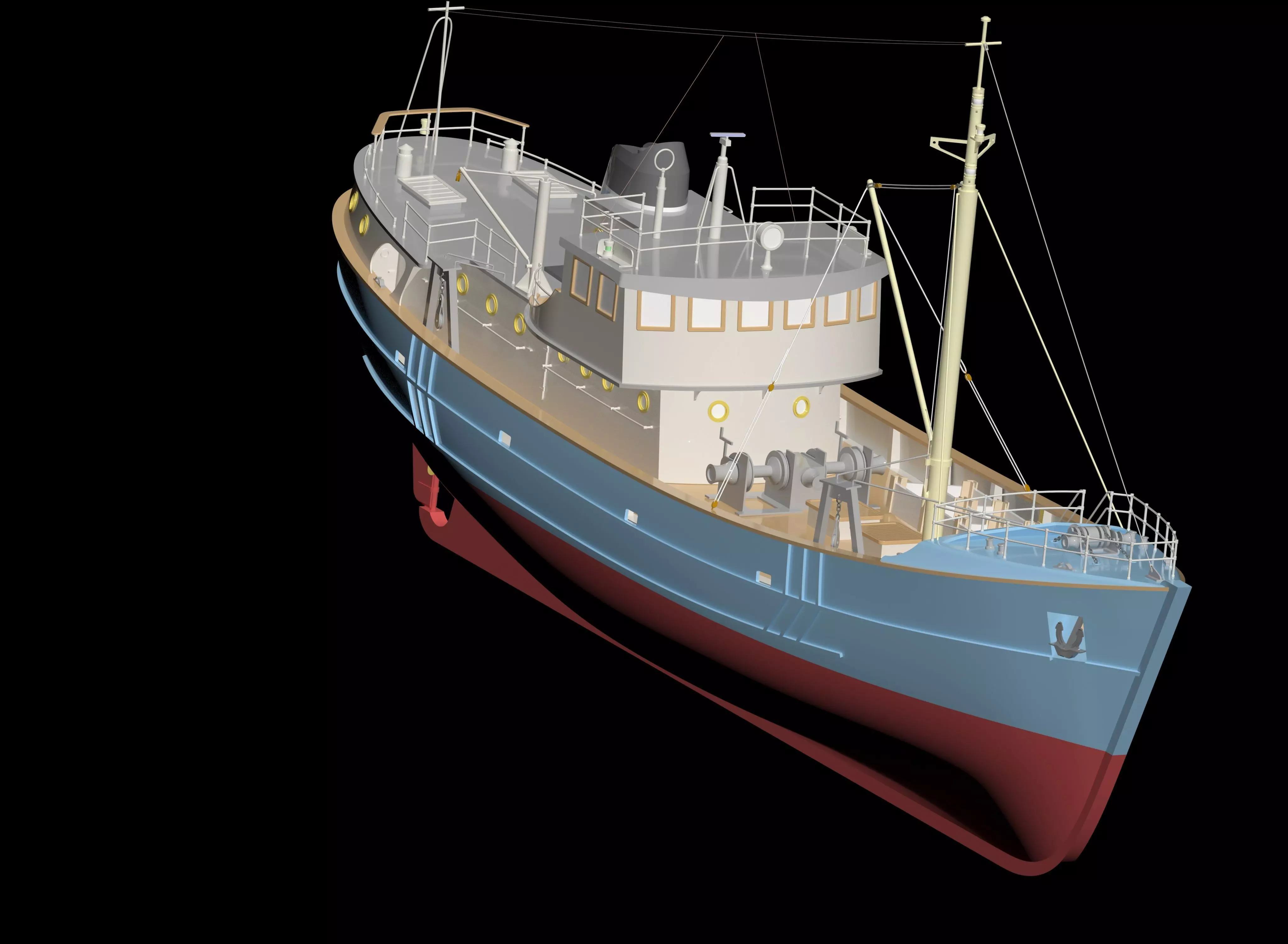 MODEL TRAWLER 3d model AND LASER CUT 3D model_0