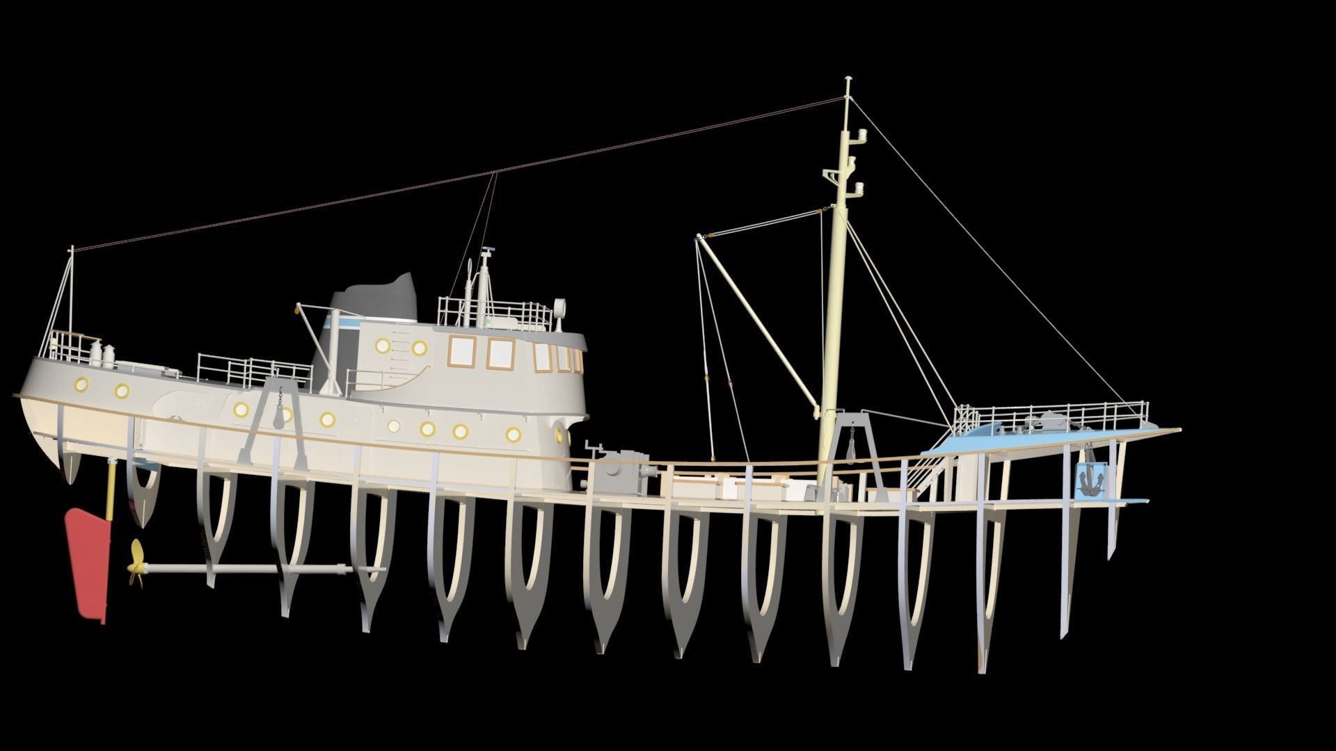 MODEL TRAWLER 3d model AND LASER CUT 3D model_1