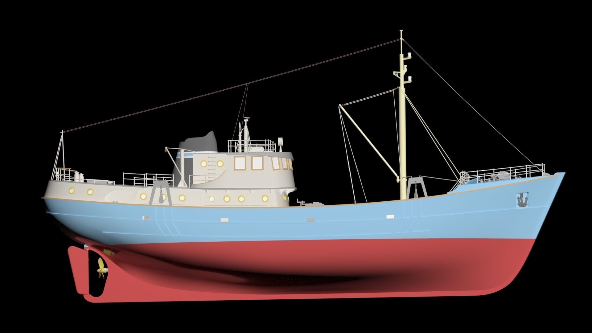 MODEL TRAWLER 3d model AND LASER CUT 3D model_4