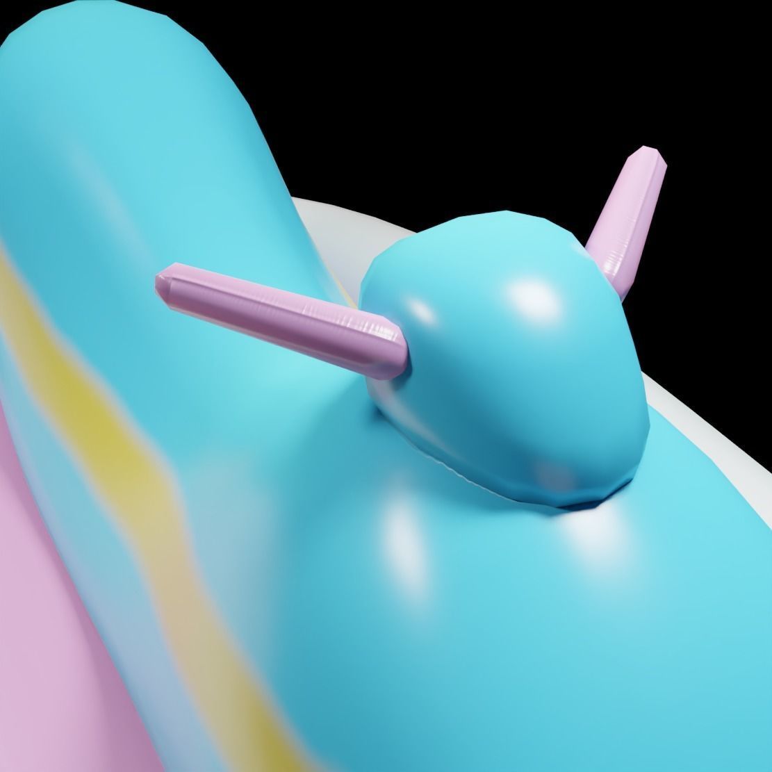 Jet Ski Pool Float Low-poly 3D model_3