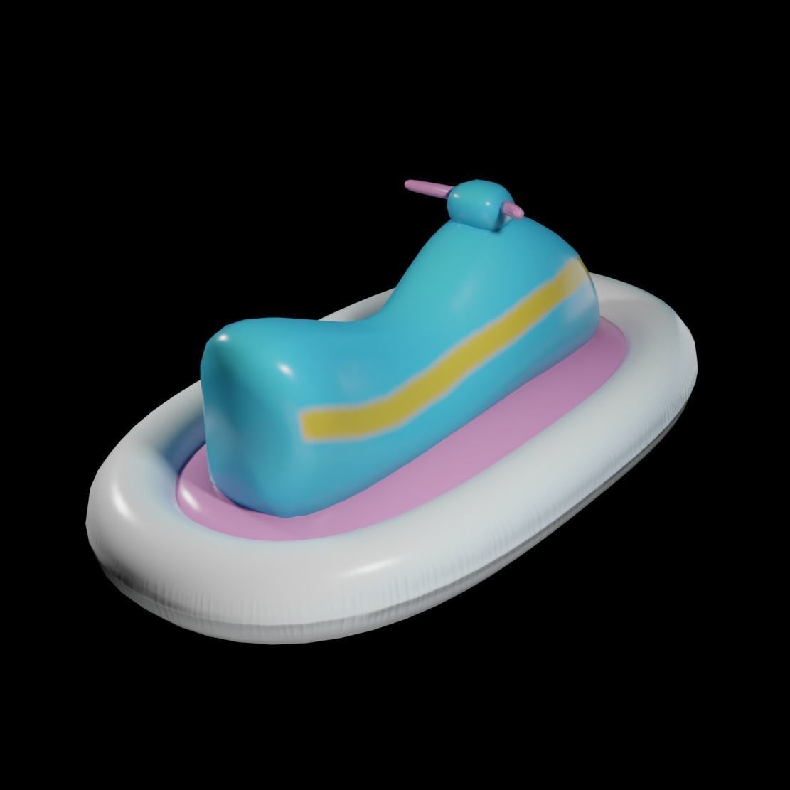 Jet Ski Pool Float Low-poly 3D model_2