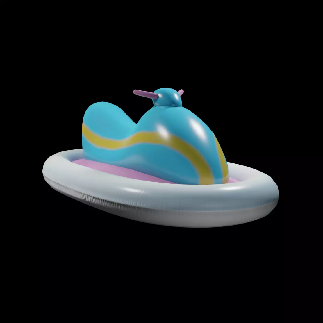 Jet Ski Pool Float Low-poly 3D model_0