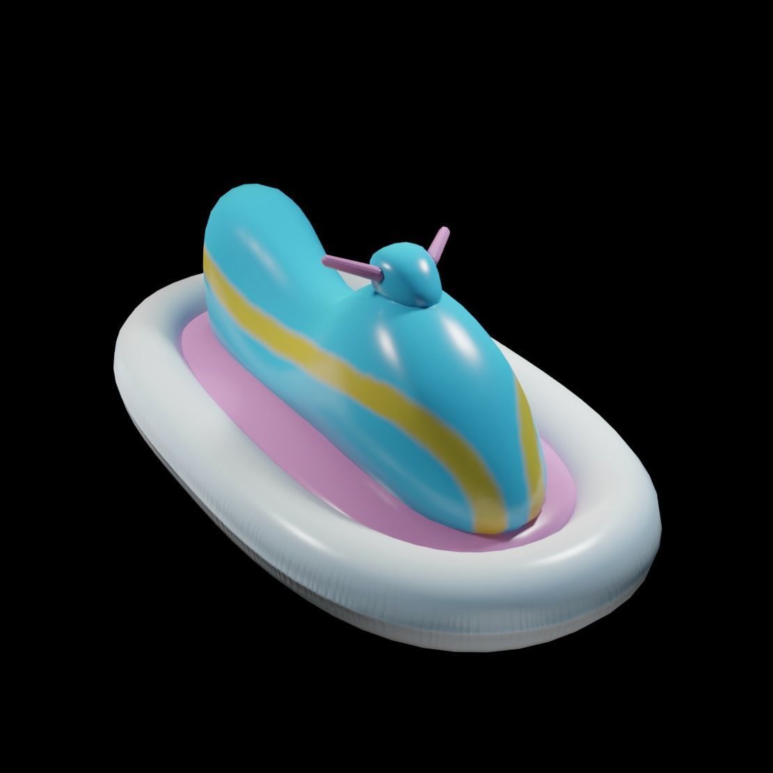 Jet Ski Pool Float Low-poly 3D model_1