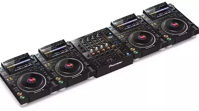 Pioneer DJ Set 3 DJM0750 MK2 and CDJ 3000 Nexus 3D model