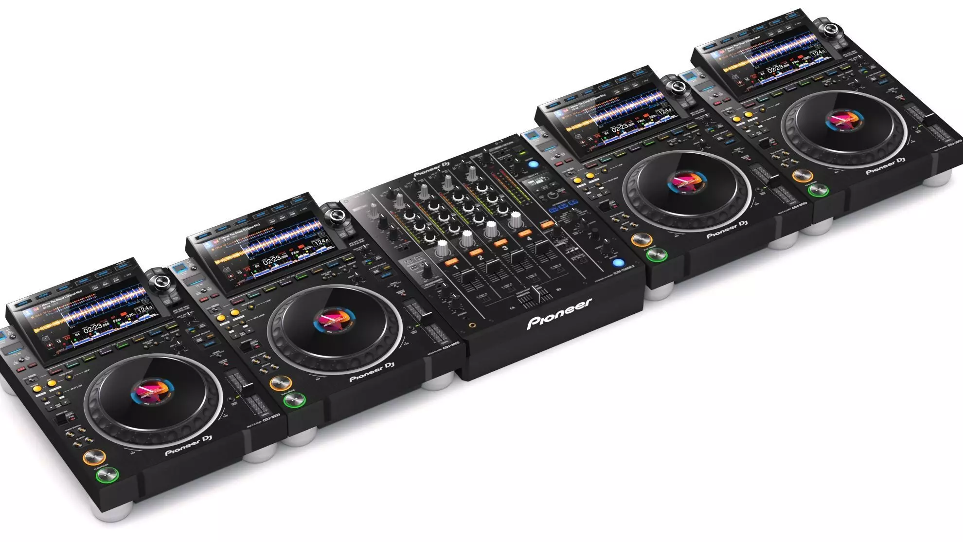 Pioneer DJ Set 3 DJM0750 MK2 and CDJ 3000 Nexus 3D model_0
