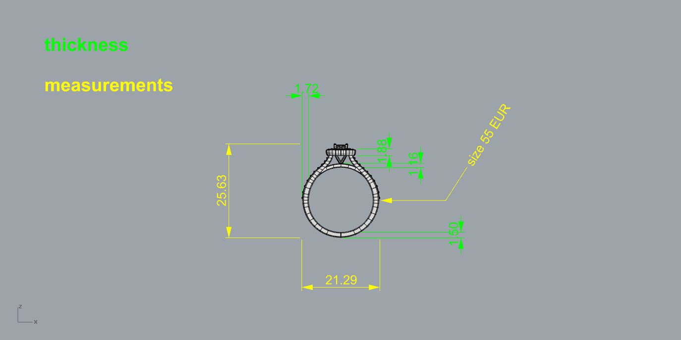 Solitaire with halo diamonds and emerald cut center stone 3D print model_10