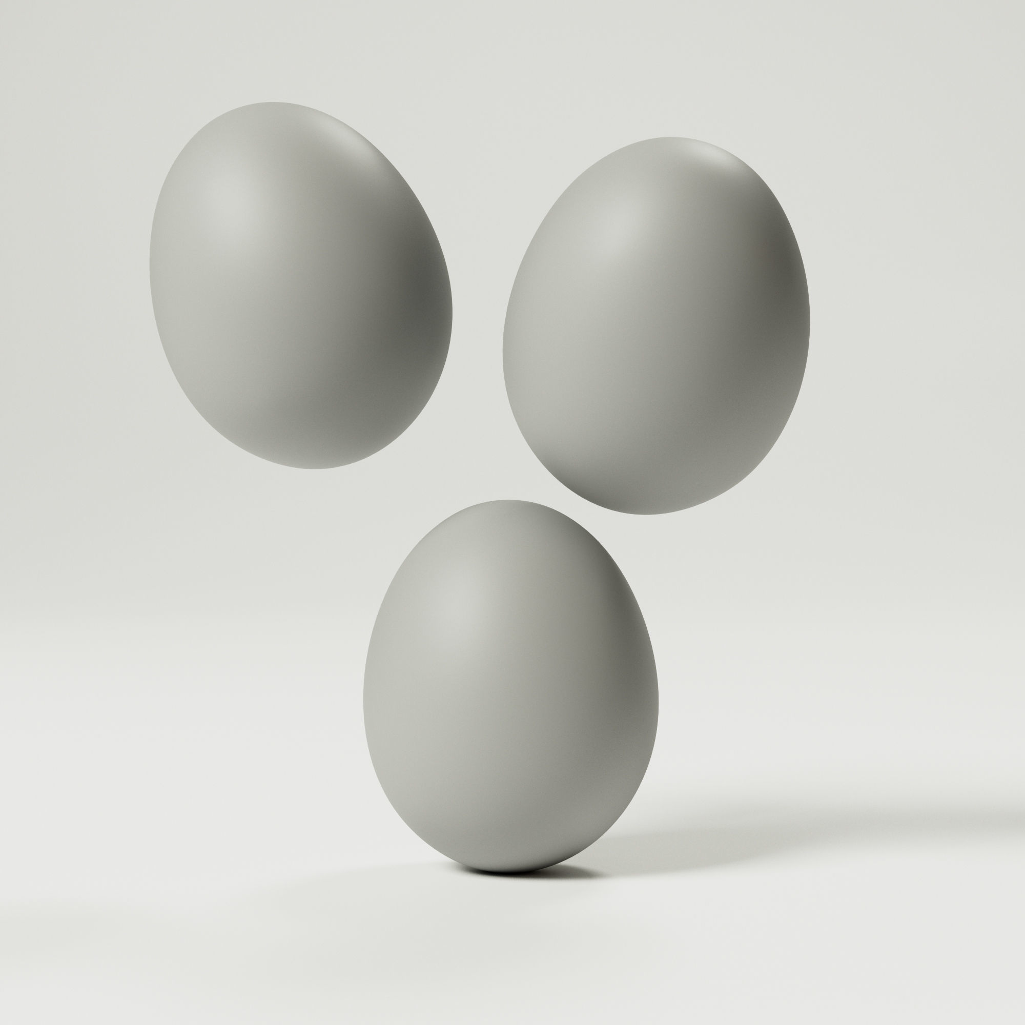 Chicken Egg Low-poly 3D model_3