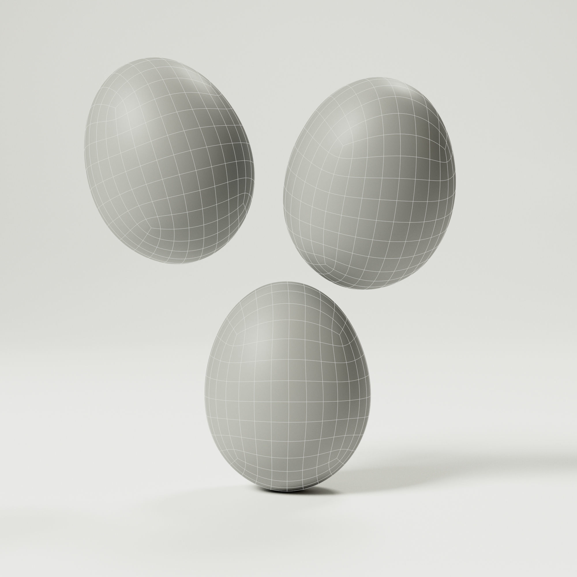 Chicken Egg Low-poly 3D model_1