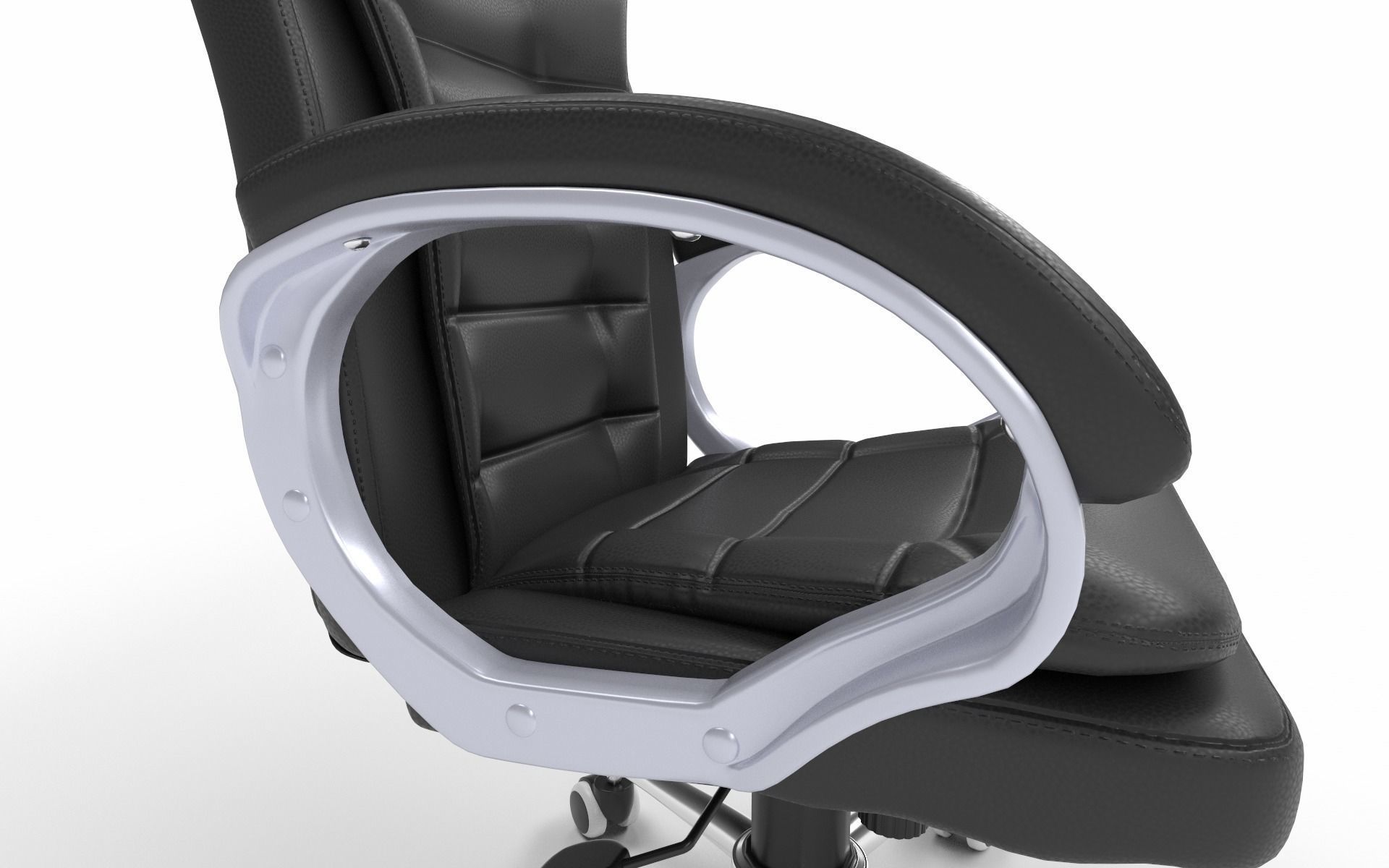 Office chair Low-poly 3D model_10