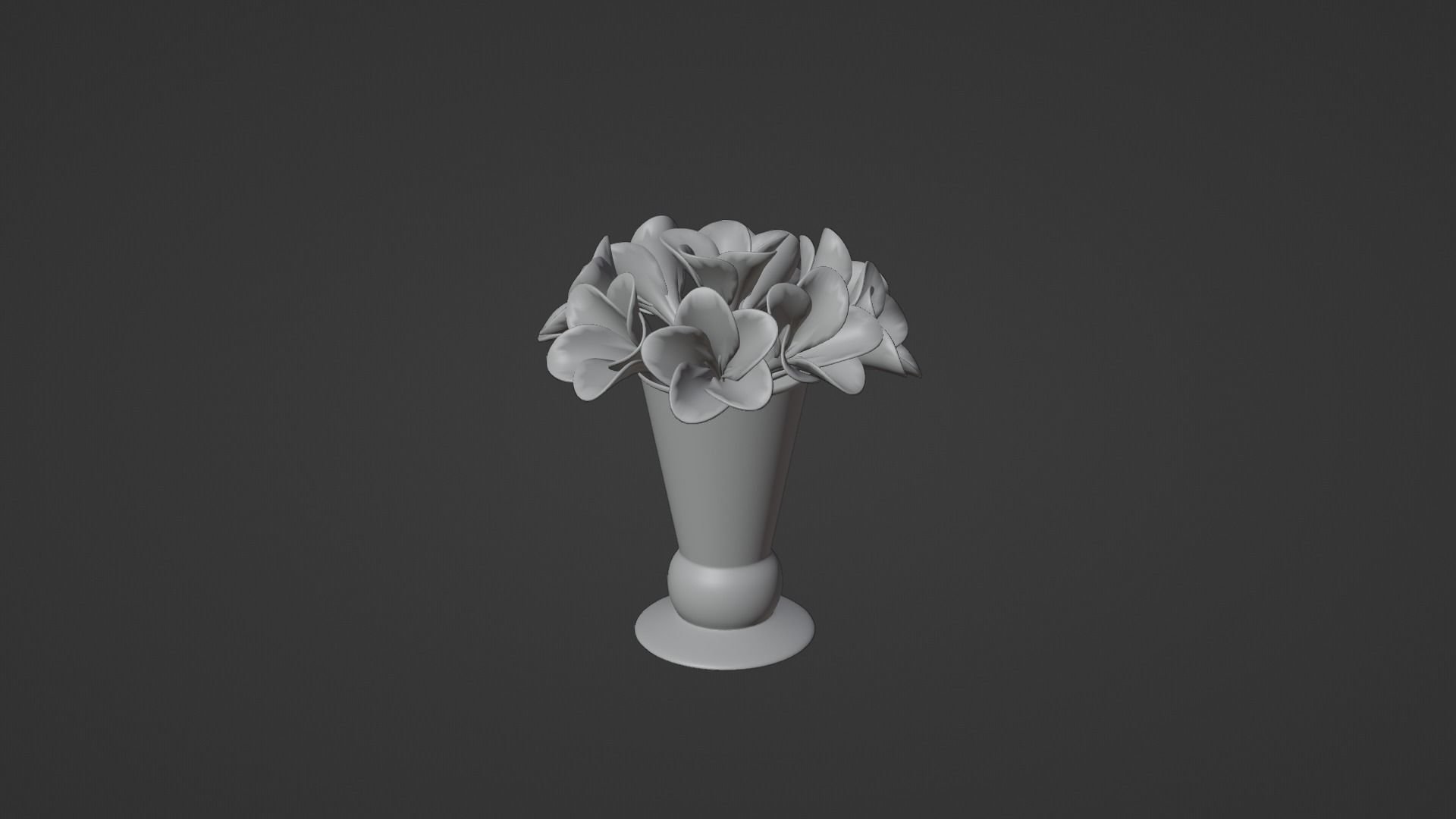 Decor bouquet of flowers in a porcelain vase 1 3D model_3