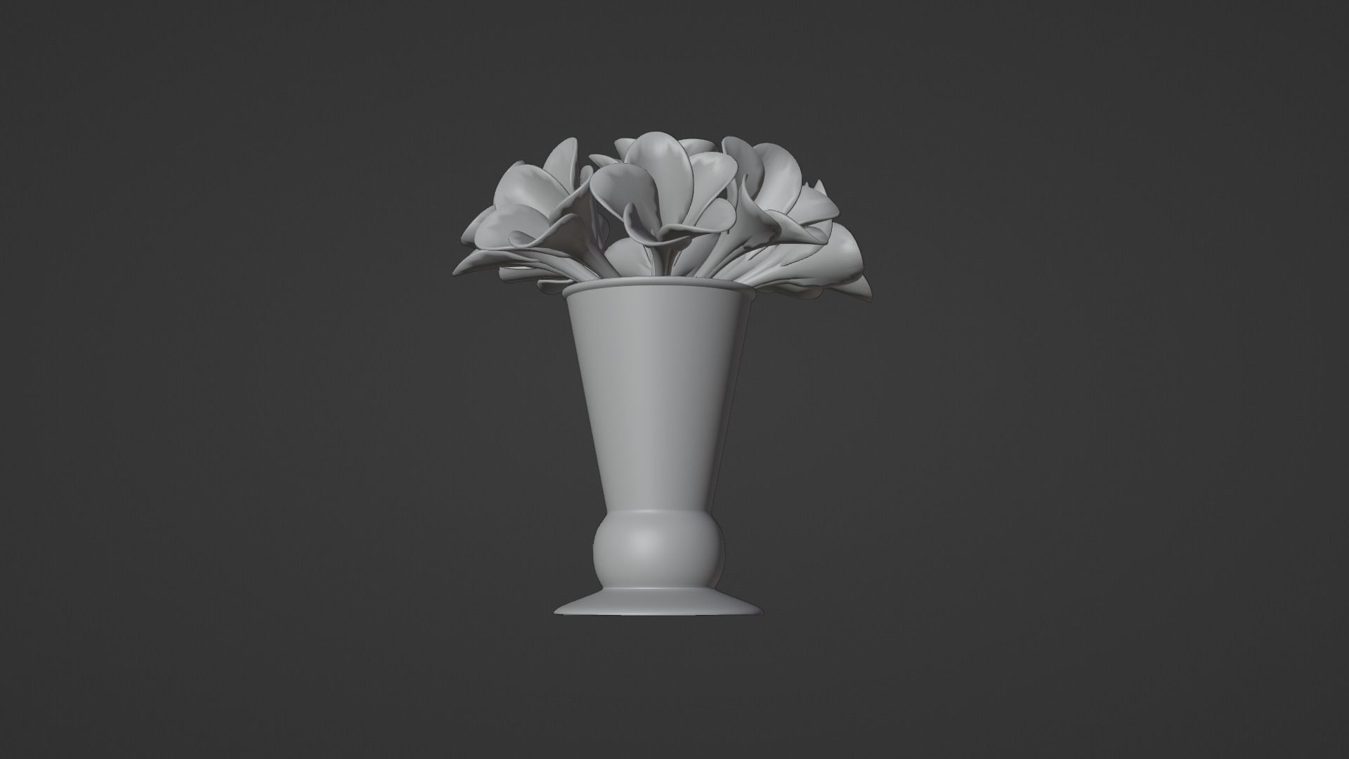 Decor bouquet of flowers in a porcelain vase 1 3D model_6