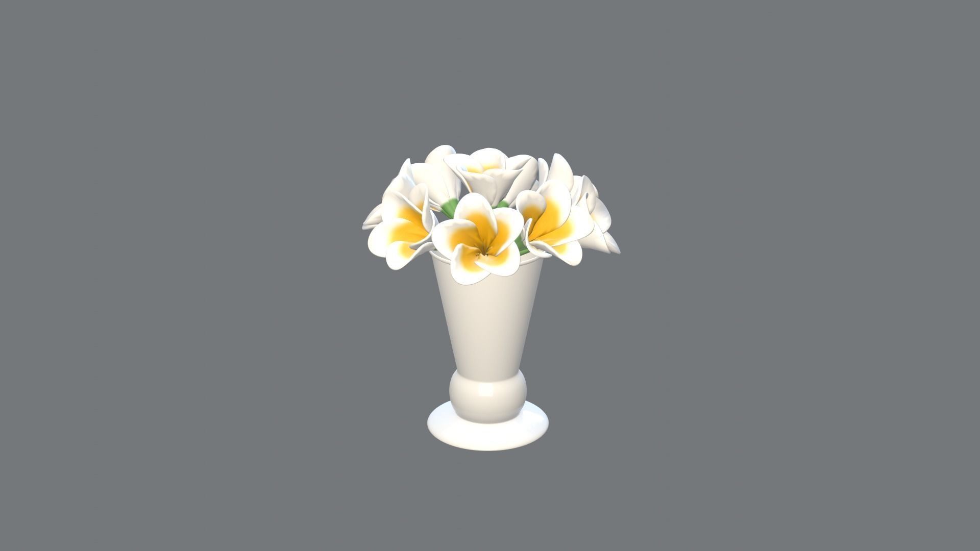 Decor bouquet of flowers in a porcelain vase 1 3D model_8