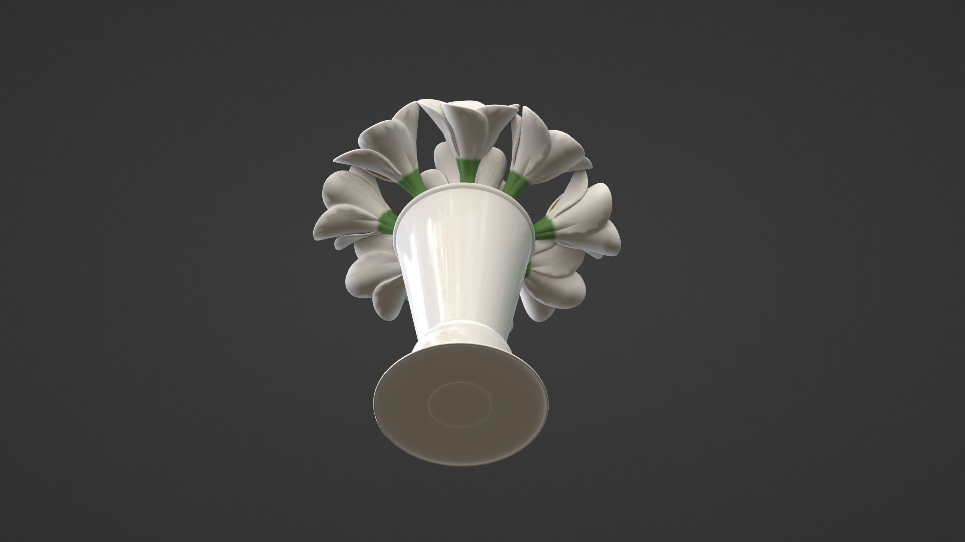 Decor bouquet of flowers in a porcelain vase 1 3D model_14